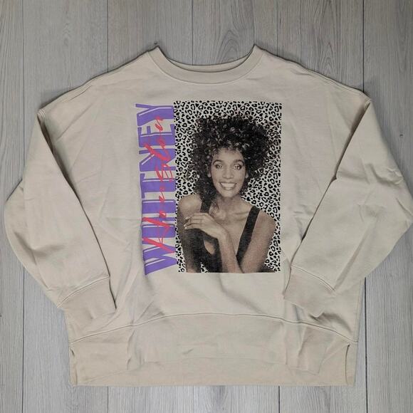 Whitney Houston graphic print cream beige women's or unisex sz XL sweatshirt - Picture 1 of 5